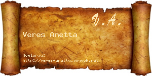 Veres Anetta névjegykártya