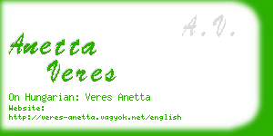 anetta veres business card